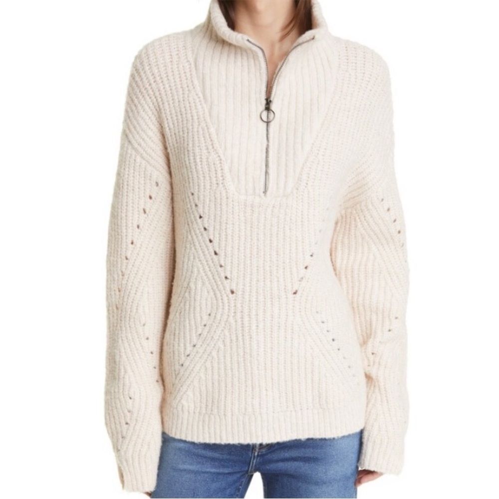 LINE Rita Buff Women's Quarter Zip Pullover XS Fall Sweater Fall Cozy Chic NEW